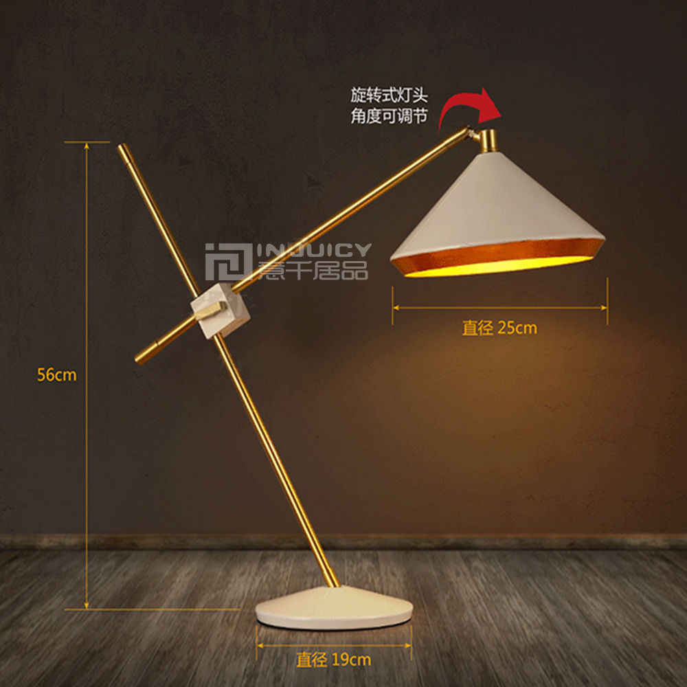 retro e27 led iron bedroom adjustable eyesafe table desk lamp light coffee shop decor black/white