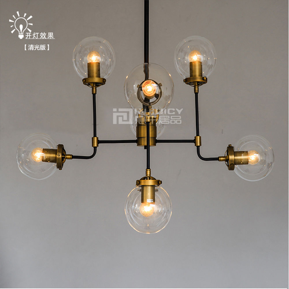 retro glass lighting bubble ball pendant lamp droplight loft cafe bar chandelier