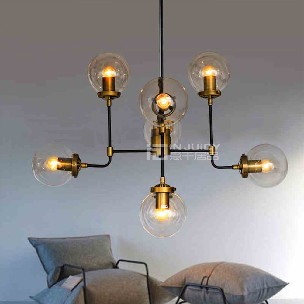 retro glass lighting bubble ball pendant lamp droplight loft cafe bar chandelier