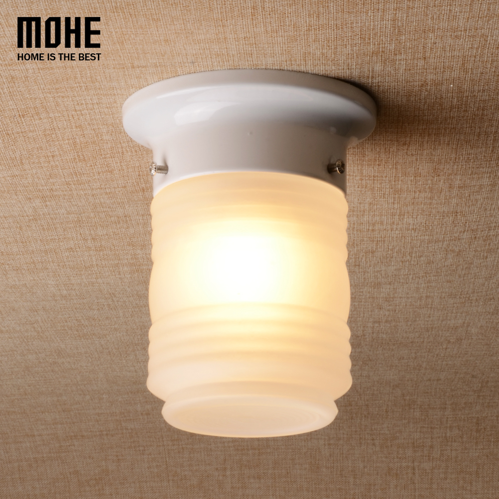 simple cloakroom round led milk white glass ceiling light corridor balcony porch ceiling lamp