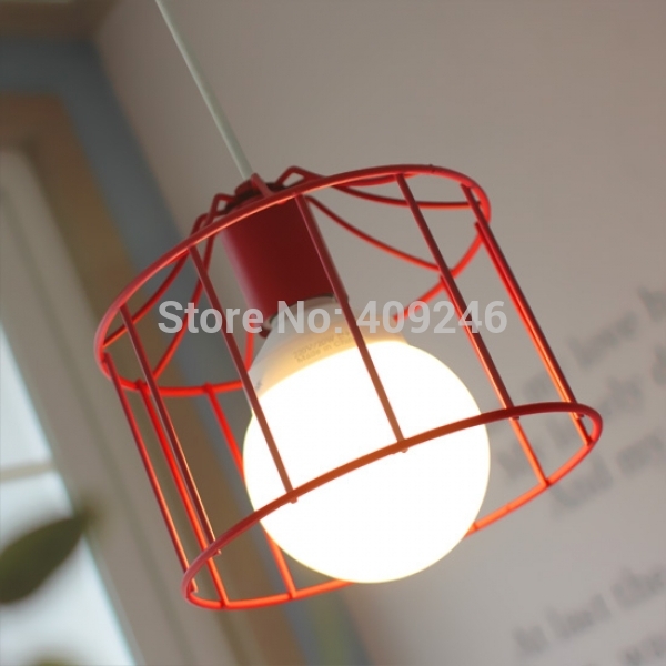 simple vintage style industrial hanging light mini pendant cage wire lamp guard black for cafe bar dining room bedside club