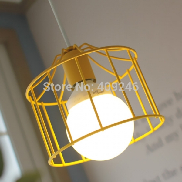 simple vintage style industrial hanging light mini pendant cage wire lamp guard black for cafe bar dining room bedside club