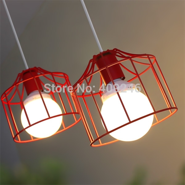 simple vintage style industrial hanging light mini pendant cage wire lamp guard black for cafe bar dining room bedside club