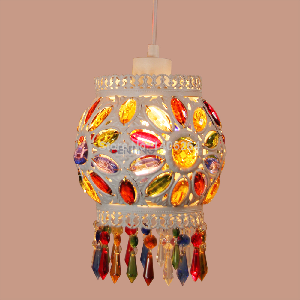 southeast asia luxury k9 crystal droplight 8-light colorfull pendant ceiling lamp cafe bar coffee shop store club