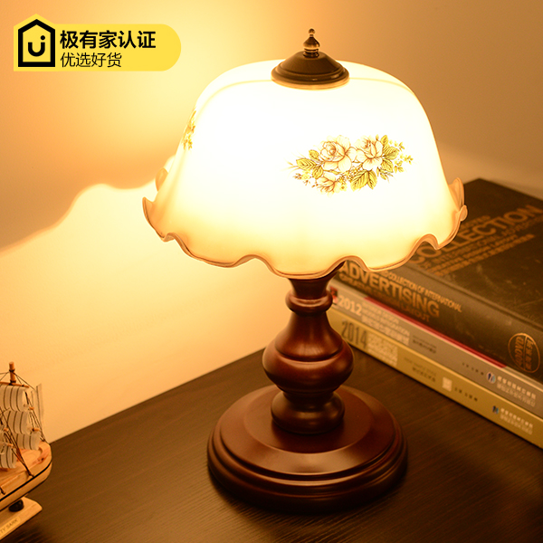 vintage classical solid wood dimmer table lamp american bedroom study reading lamp for bedroom bedside cafe bar club coffee shop