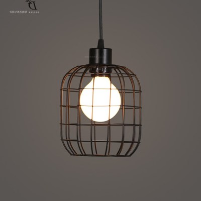 vintage industrial loft edison cages led metal wrought iron pendant lights fixtures dining room gallery pendant hanging lamps