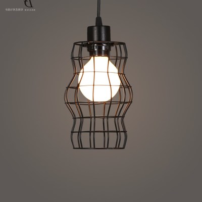 vintage industrial loft edison cages led metal wrought iron pendant lights fixtures dining room gallery pendant hanging lamps