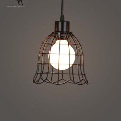 vintage industrial loft edison cages led metal wrought iron pendant lights fixtures dining room gallery pendant hanging lamps