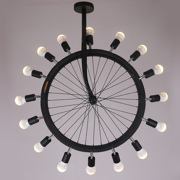 vintage industrial tyre ferris wheel wrought iron led pendant lamps lights fixtures cafe club bar metal pendant lighting gift