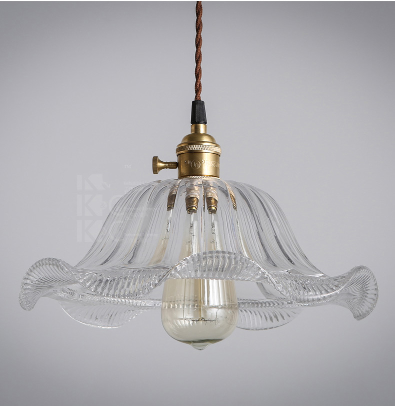 vintage loft industrial edison flower glass ceiling lamp droplight pendant el hallway store club cafe beside coffee shop