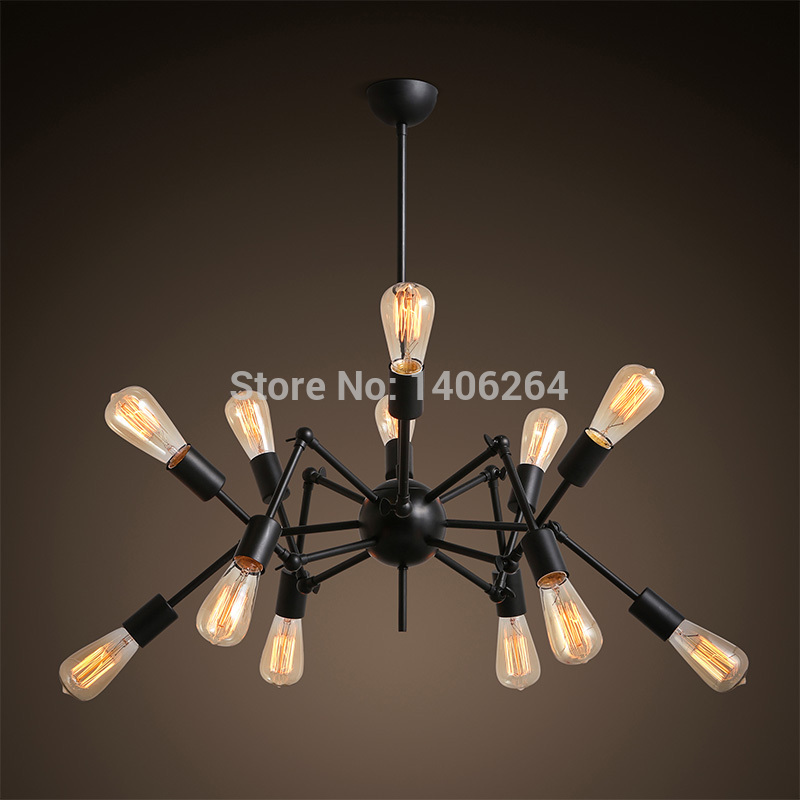 vintage nordic e27 industrial fixture retro pendant light ceiling lamp chandelier 8 light cafe bar hanging light restaurant