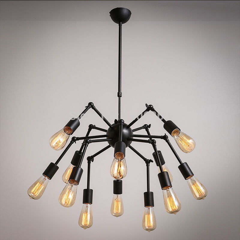 vintage nordic e27 industrial fixture retro pendant light ceiling lamp chandelier 8 light cafe bar hanging light restaurant