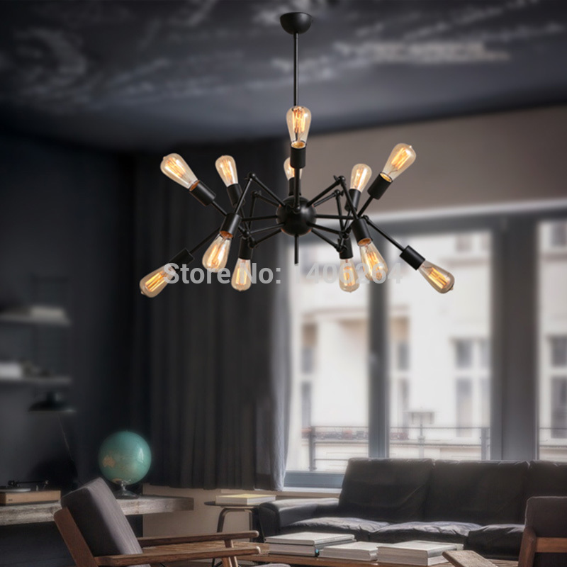 vintage nordic e27 industrial fixture retro pendant light ceiling lamp chandelier 8 light cafe bar hanging light restaurant