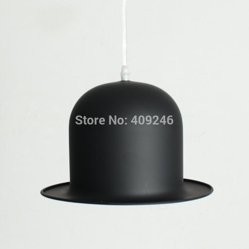 vintage style gentleman's hat aluminum black and gold 1-light decorative pendent lamp