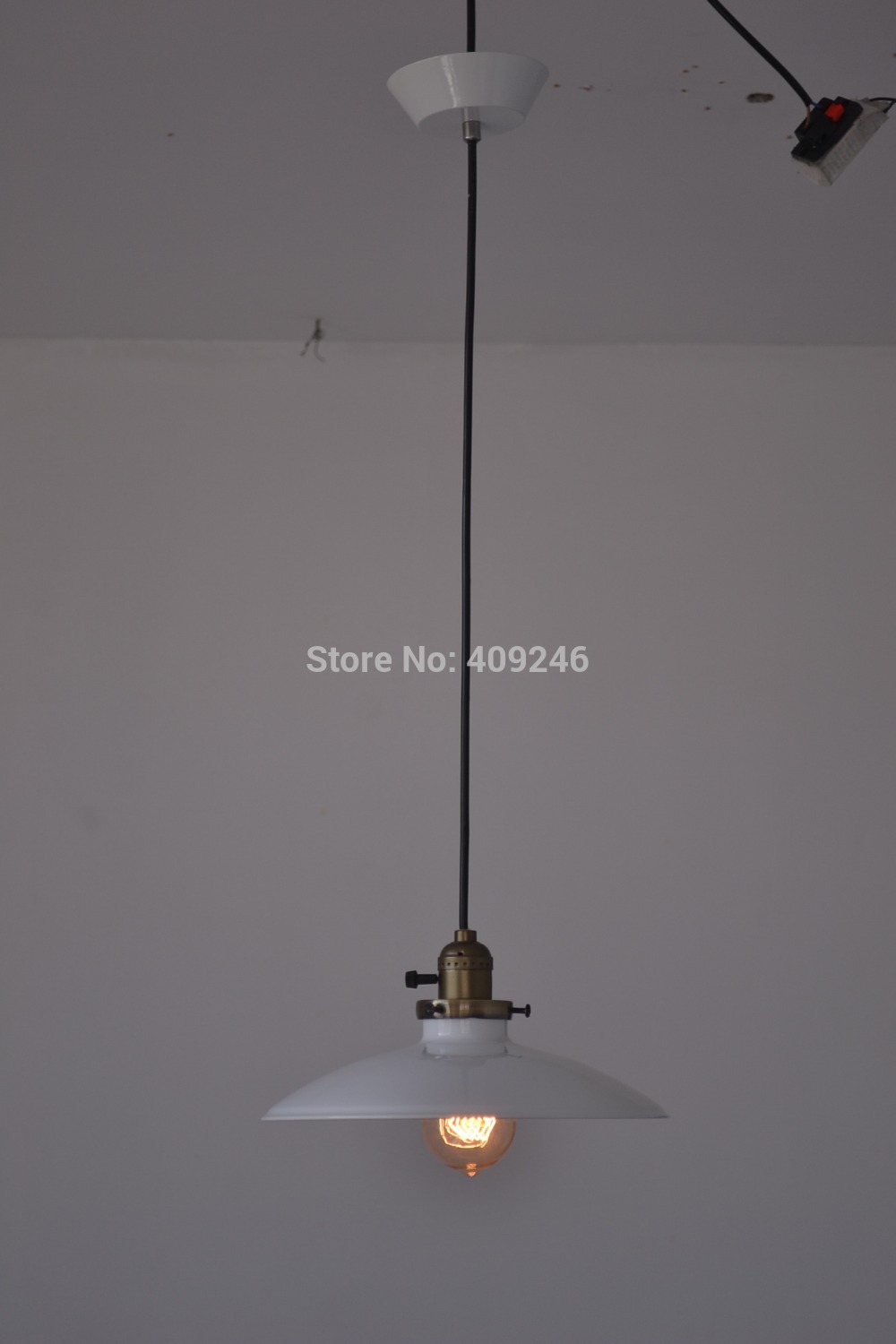 white 26cm loft american stytle vintage ceiling droplight pendant loft light e27 edison for bar cafe dinning room coffee shop