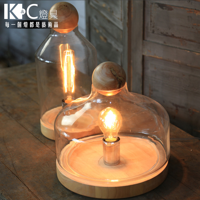 wood glass tank table vase light bedroom wedding lamp for cafe el decorate bar coffee shop store restaurant