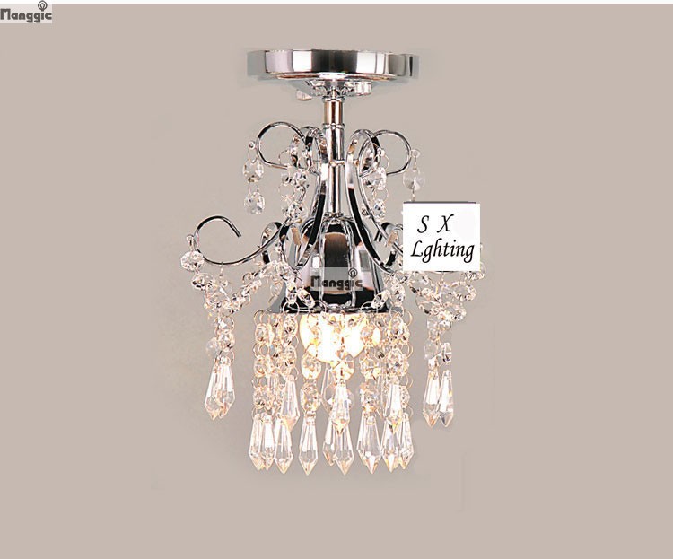 1 light crystal chandelier lighting fixture small clear crystal lustre lamp for aisle stair hallway corridor porch light