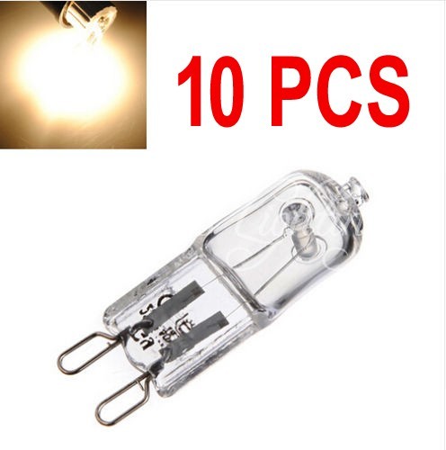 10pcs/lot g9 halogen warm white tungsten eco light bulbs clear frosted 220v 240v 20w 25w 40w watts dimmable for pendant light