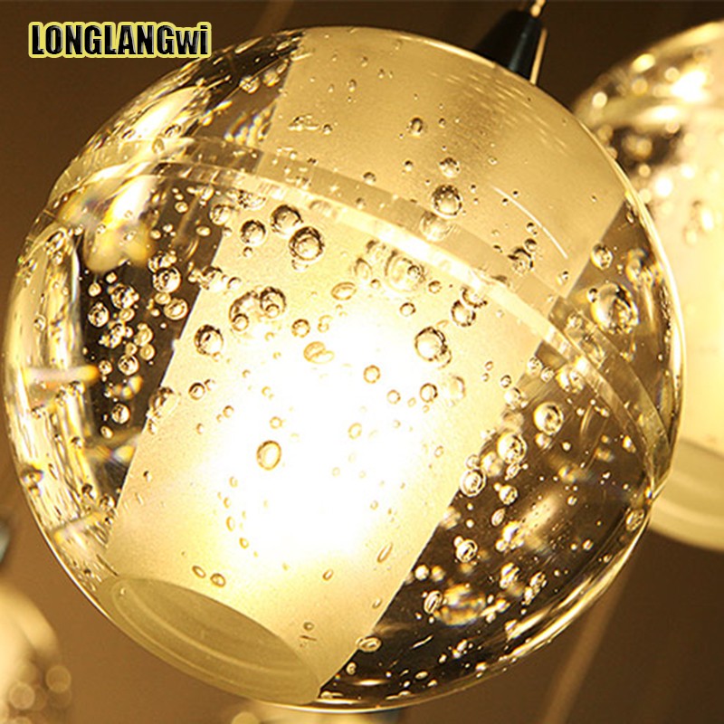 18 light modern led crystal pendant lights fixtures for dining room magic ball loft stair light meteor shower rain pendant lamp