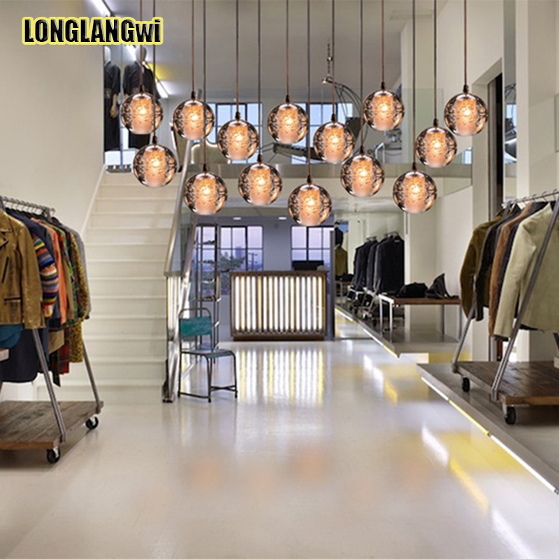 18 light modern led crystal pendant lights fixtures for dining room magic ball loft stair light meteor shower rain pendant lamp