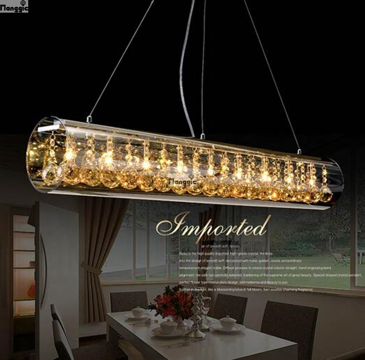 18w led modern easy install new lustre k9 crystal bar chandeliers crystal ceiling pendant for dinning room foyer decorative