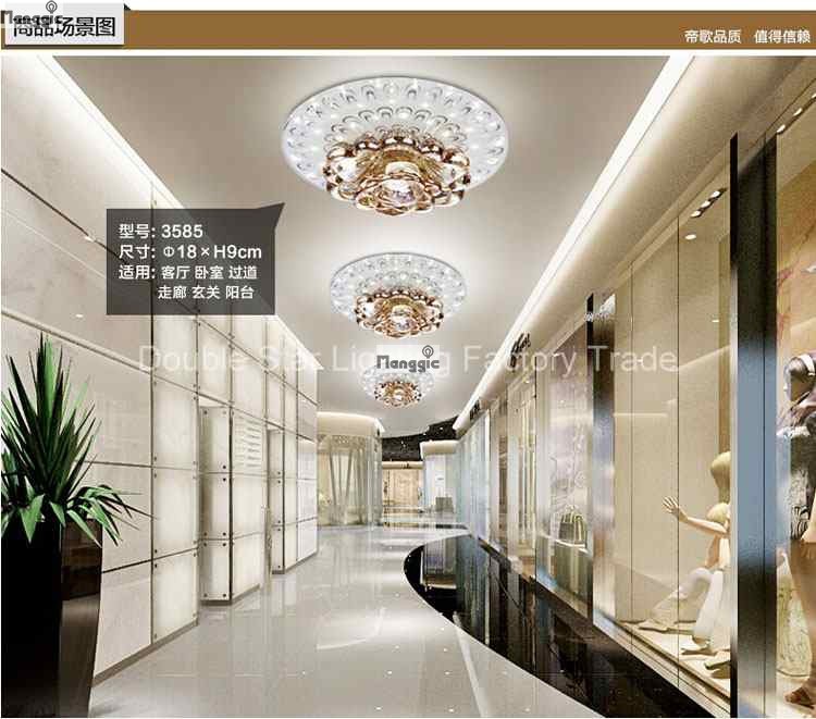 1pcs modern led crystal aisle lights entrance corridor lights crystal ceiling lights living room bedroom balcony foyer lighting