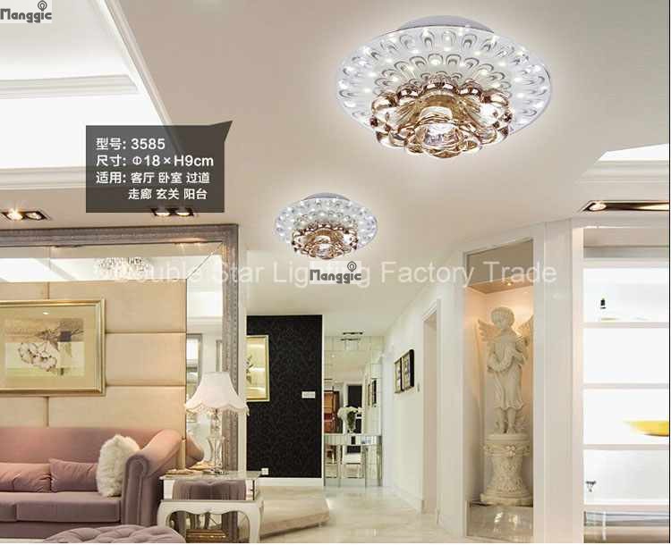 1pcs modern led crystal aisle lights entrance corridor lights crystal ceiling lights living room bedroom balcony foyer lighting