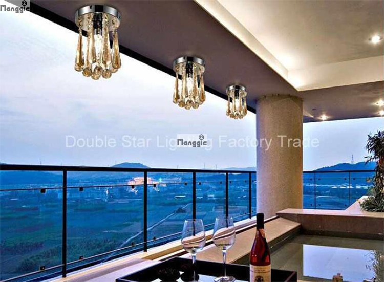 1pcs modern round led crystal ceiling lights living room balcony entrance hallway aisle lights crystal light d15cm x h23cm