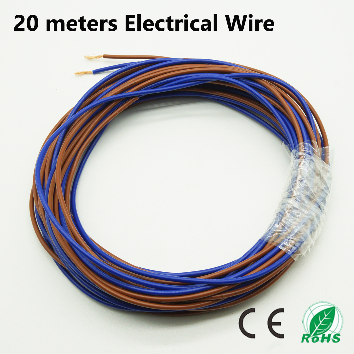 20 meters electrical wire tinned copper 2 pin 20 awg insulated pvc extension led strip cable red blue wire electric extend cord