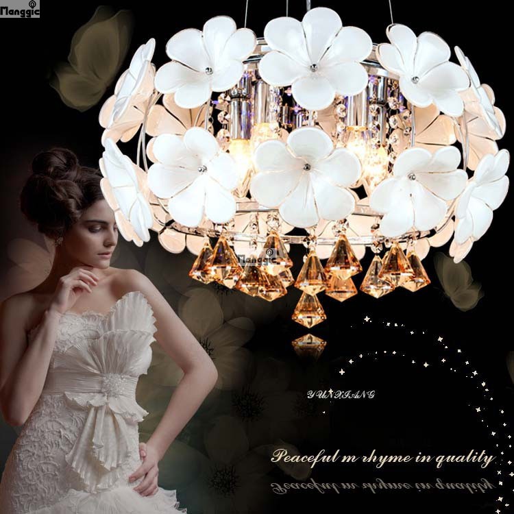 2014 modern minimalist glass led lamp /chandelier flowers living room / dining lamps / bedroom lighting with light