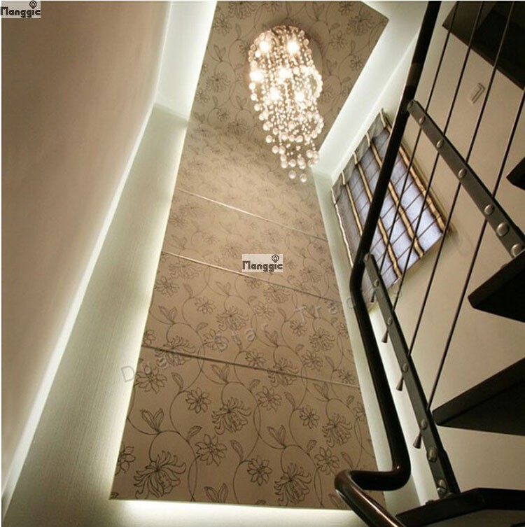 2014 top s double spiral flush mount living room lights home decoration hang pendant crystal chandelier dia500*h1800mm