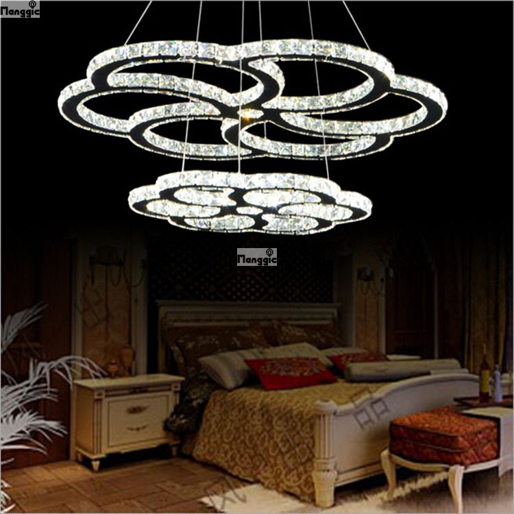 2015 diamond ring led crystal chandelier light modern led lighting circles lamp guarantee fast