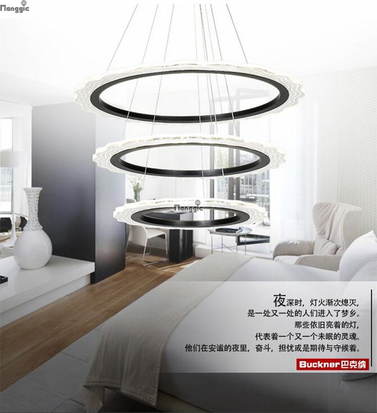 2015 new modern led pendant light, acrylic circle hanging lights, ac 85-260v lustre fixture 40cm 60cm 80cm fast !