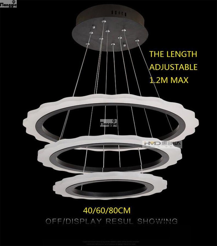 2015 new modern led pendant light, acrylic circle hanging lights, ac 85-260v lustre fixture 40cm 60cm 80cm fast !