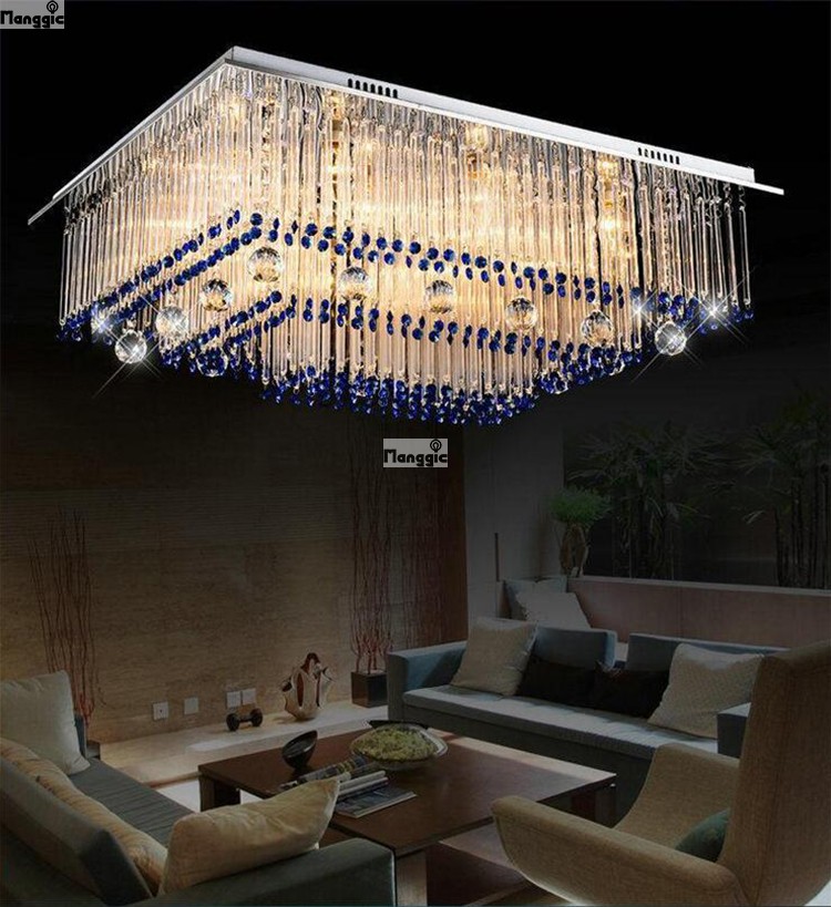 2015 new modern luxury led crystal ceiling light living room lamp dining bedroom lamps rectangular