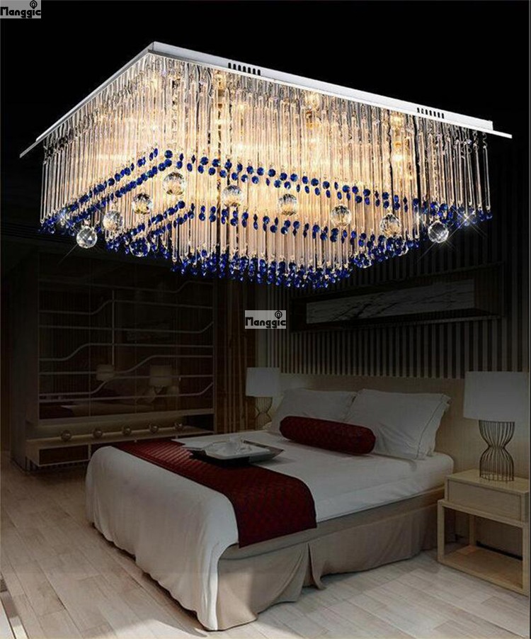 2015 new modern luxury led crystal ceiling light living room lamp dining bedroom lamps rectangular