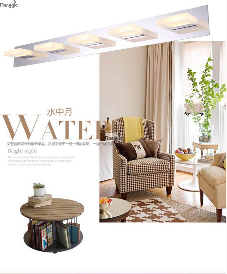 24w led waterproof bathroom mirror light vanity lamp stainless steel wall lamps ac110-220v bj51