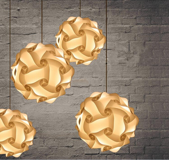 250mm modern contemporary diy elements iq jigsaw puzzle ze lamp shade ceiling pendant lamp novelty lighting ball light 110-240v