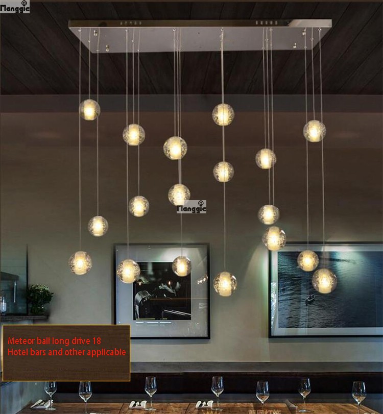 26 lights modern creative led crystal chandelier meteor shower crystal ball chandelier with bubble stairs crystal lamp