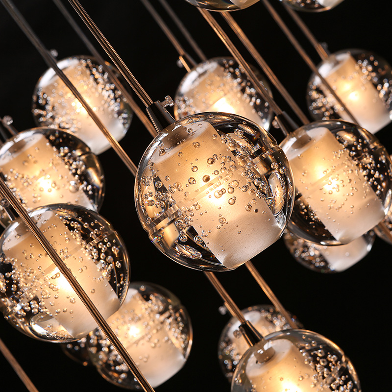 3/7/14 pcs 100mm bar rain star led pendant crystal glass ball lamp shower chandelier light lighting christmas decoration