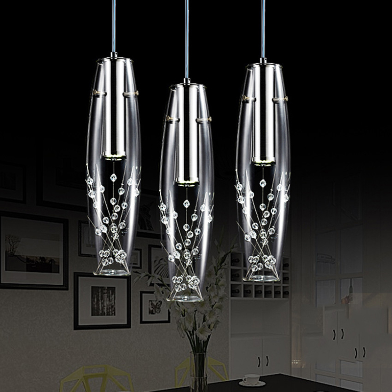 3 heads led pendant lights indoor lights crystal lighting for living room pendant lamp