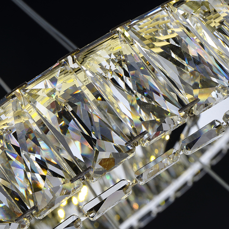 3 rings luxury rings led chandeliers light lustres de cristal for living room dia70+50+30cm modern crystal stair lamp