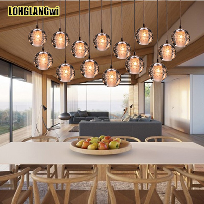 30 light modern led crystal pendant lights fixtures for dining room magic ball loft stair light meteor shower rain pendant lamp