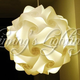 300mm modern contemporary diy elements iq jigsaw puzzle ze lamp shade ceiling pendant lamp ball light lighting 110-240v