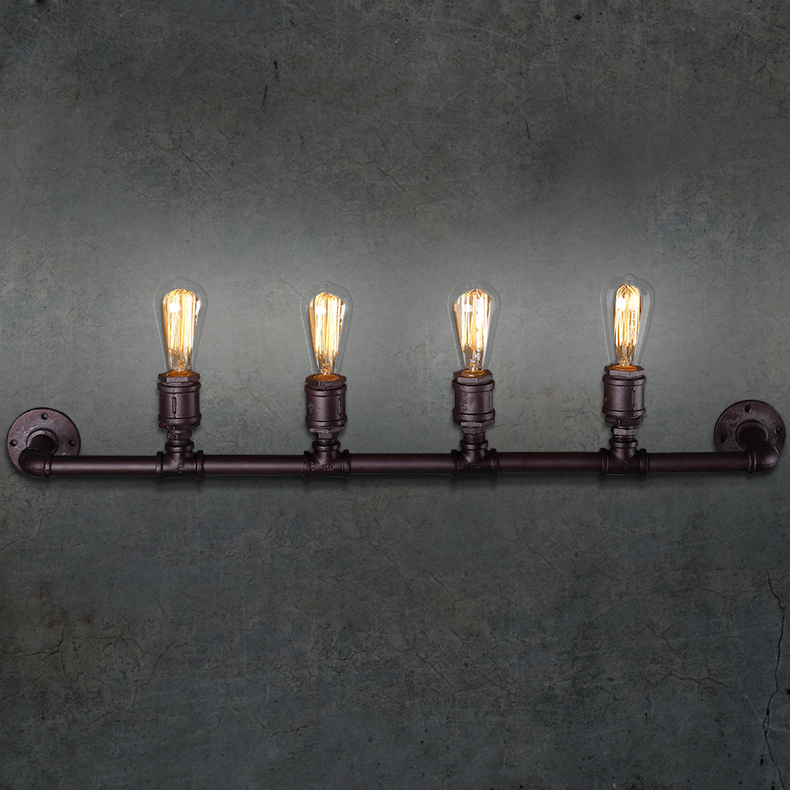 4 light loft vintage style industrial wrought iron water pipe wall lamp cafe bar lighting cafe bar coffee shop