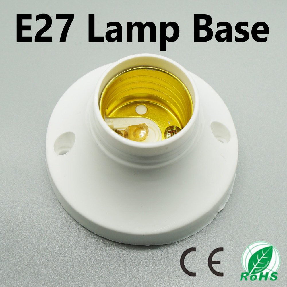 5x e27 lamp base screw round flame retardant pbt lamp holder e27 wall fitting socket e27 led bulb lamp aging test bracket