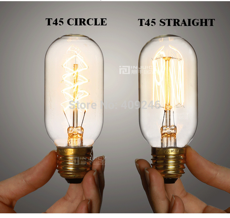 ac110v 220v 10pcs t45 circle marconi smoked light bulb lamp vintage edison reproduction 40 watt 60 watt clear glass e27 ac220v