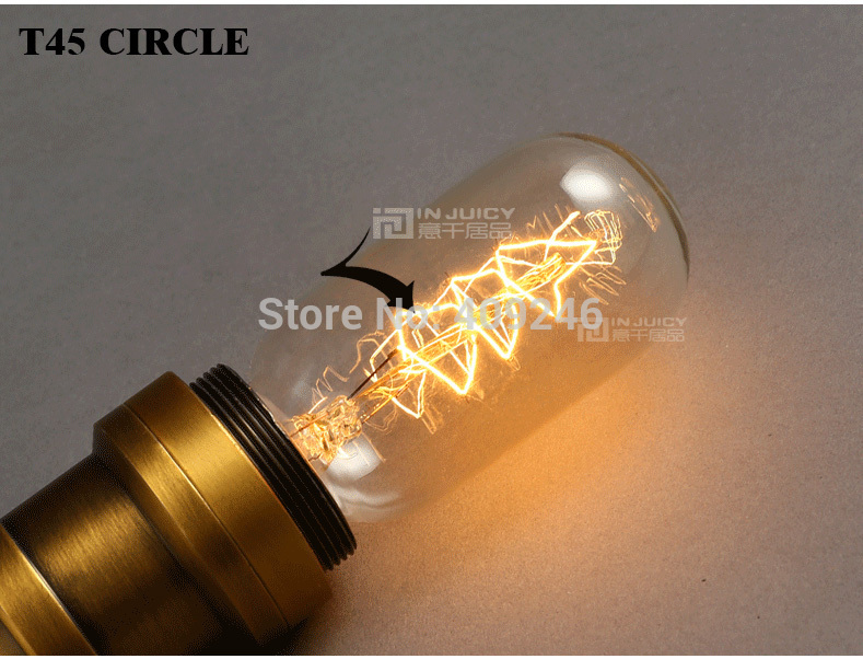 ac110v 220v 10pcs t45 circle marconi smoked light bulb lamp vintage edison reproduction 40 watt 60 watt clear glass e27 ac220v