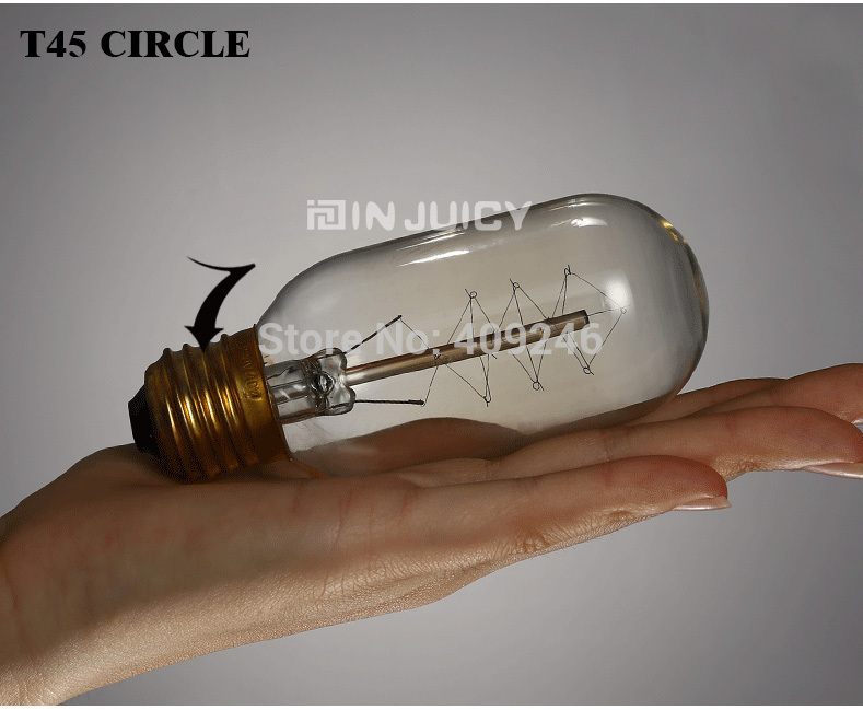 ac110v 220v 10pcs t45 circle marconi smoked light bulb lamp vintage edison reproduction 40 watt 60 watt clear glass e27 ac220v