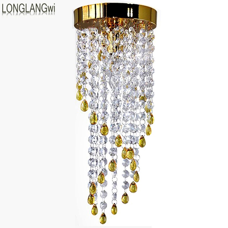 art aisle luxury crystal lamp balcony crystal ceiling villa club led crystal ceiling lights